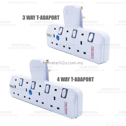 SUNSTAR WALL T-ADAPORT EXTENSION SWITCH SOCKET WITH SURGE PROTECTED (SIRIM APPROVED) SUNSTAR WALL T-ADAPORT EXTENSION SWITCH SOCKET WITH SURGE PROTECTED (SIRIM APPROVED)