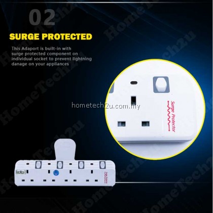SUNSTAR WALL T-ADAPORT EXTENSION SWITCH SOCKET WITH SURGE PROTECTED (SIRIM APPROVED) SUNSTAR WALL T-ADAPORT EXTENSION SWITCH SOCKET WITH SURGE PROTECTED (SIRIM APPROVED)