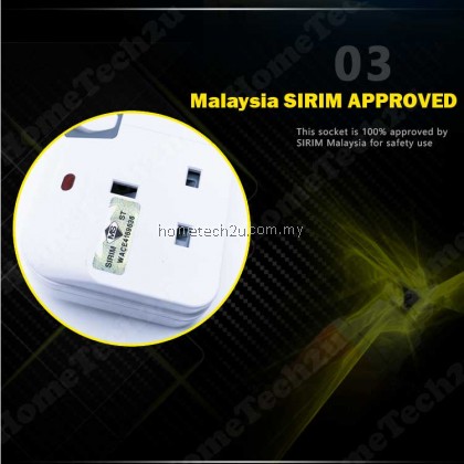 SUNSTAR WALL T-ADAPORT EXTENSION SWITCH SOCKET WITH SURGE PROTECTED (SIRIM APPROVED) SUNSTAR WALL T-ADAPORT EXTENSION SWITCH SOCKET WITH SURGE PROTECTED (SIRIM APPROVED)