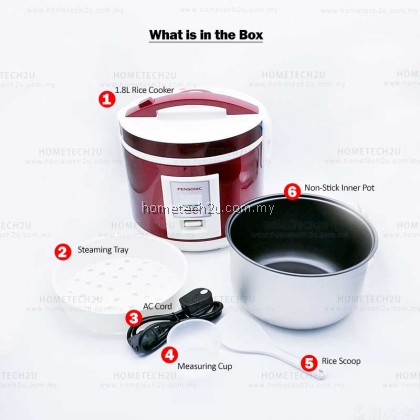 Pensonic 1.8L Jar Rice Cooker PSR-1802 RED
