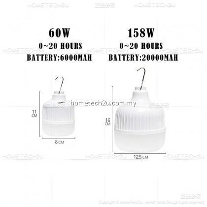 [2019 NEW] 60W 158W Rechargeable Led Night Market Light Wireless USB Charging Bulbs