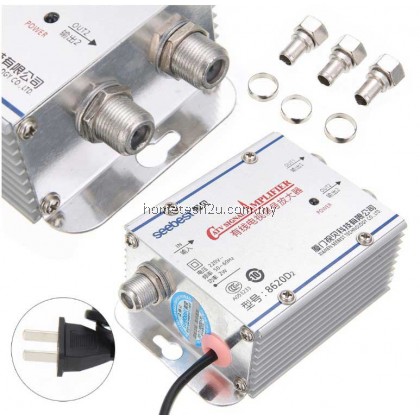 Seebest MYTV DVB-T2 Digital TV Signal Amplifier Booster Digital Cable Tv Amplifier Splitter-1 into 2 Out TV
