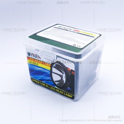 LYKEN 15W RECHARGEABLE LED HEAD LAMP LIGHT SUPER BRIGHT