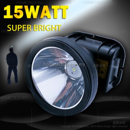 LYKEN 15W RECHARGEABLE LED HEAD LAMP LIGHT SUPER BRIGHT