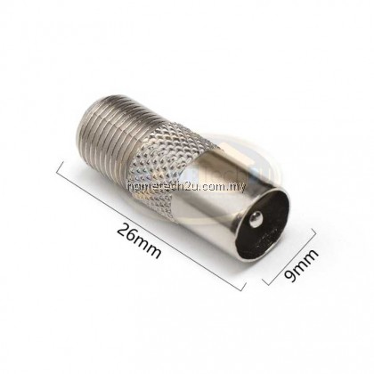  RF Coaxial F Type Female to PAL Male Connector 9.5 TV Antenna Connector for mytv