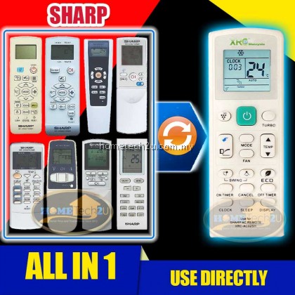 SHARP All in One Compatible Air Conditioner Remote Control Replacement (Use Directly)