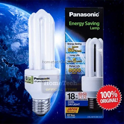 Original Panasonic 18W Energy Saving Bulb 3U Down Light Day Light E27 Screw Type (Sirim Approved Tag)