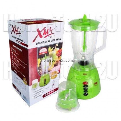 XMA Blender XMA-913 300W 1.5L Plastic Jar + Dry Mill With Safety Lock (Blender Murah)