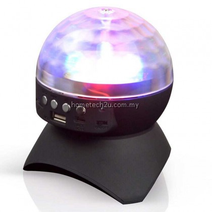 Disco DJ Party Portable Bluetooth Speaker Built-In Light Show Stage Effect Lighting RGB Color Changing LED Crystal Ball Support TF FM