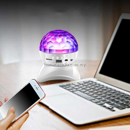 Disco DJ Party Portable Bluetooth Speaker Built-In Light Show Stage Effect Lighting RGB Color Changing LED Crystal Ball Support TF FM