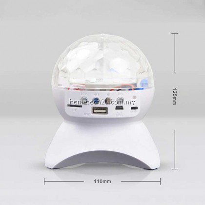 Disco DJ Party Portable Bluetooth Speaker Built-In Light Show Stage Effect Lighting RGB Color Changing LED Crystal Ball Support TF FM