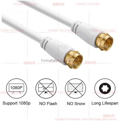 RG6 Coaxial MYTV Astro Digital TV DVBT2 DTV Pure Copper Cable RG 6 Kabel TV F Type Coaxial Cable 3Meter 5Meter