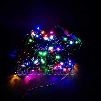 Multi Color 100LED 10M LED String Fairy Light Plug Lamp AC220V Waterproof Raya Christmas Party Wedding Decoration Festival (Non Flash)