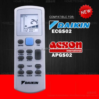 NEW DAIKIN ACSON Aircon Air Conditioner Remote Control ECGS02 ECGS02-i APGS02 APGS02-i Replacement Remote