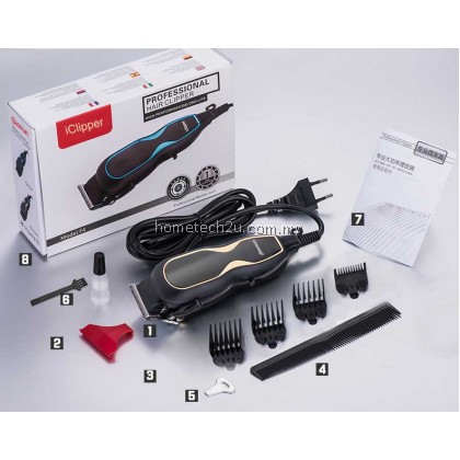 iClipper F4 Professional Barber Hair Clipper Grooming Shaver Quality Cord Hair Clipper / Gunting Rambut (Champagne Gold)