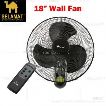 Selamat 18" Inch Wall Fan with Remote Control MQ-P18WRC Kipas Dinding (Black) Selamat 18" Inch Wall Fan with Remote Control MQ-P18WRC Kipas Dinding (Black)