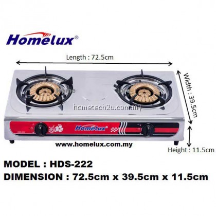 Homelux Double Burner Cooker Gas Stove Dapur Gas HDS-222 Homelux Double Burner Cooker Gas Stove Dapur Gas HDS-222