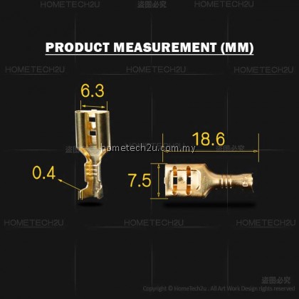 10pcs 6.3mm 6.3 Crimp Terminal Female Spade Connector Gold Brass Car Speaker Electric Wire Connectors