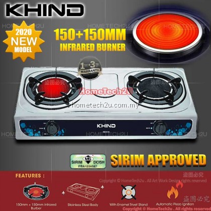 【2020 NEW】KHIND IGS1515/IGS-1516 INFRARED DOUBLE BURNER DAPUR GAS STOVE COOKER