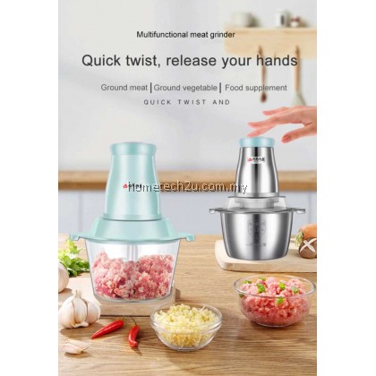 Electric Meat Grinder Household Stainless Steel Chopper Multi-function Meat Slicer 2L 3L High Quality Blender Easy Kitchen 250W