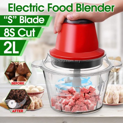 Dessini 2L Electric Meat Grinder Slicer Food Mini Chopper Stainless Kitchen Electric Chopper Meat Grinder Shredder