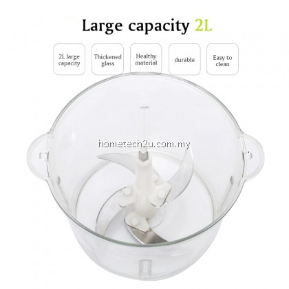 Dessini 2L Electric Meat Grinder Slicer Food Mini Chopper Stainless Kitchen Electric Chopper Meat Grinder Shredder