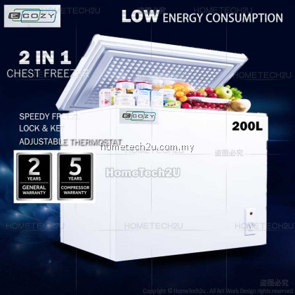 ECOZY Chest Freezer Fridge 100L 200L 300L ECZ-100FZ ECZ-145FZ ECZ-300FZ