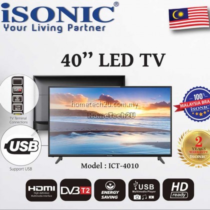 iSONIC 40” Inch LED TV ICT-4010 (DVB T2)