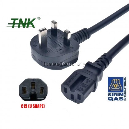 TNK 3 Pin AC C15 Power Cord Cable Wayar Kettle Cord (Sirim Approved) Suitable For Rice Cooker, Kettle, and PC