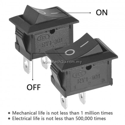 Mini Switch ON-OFF KCD1 15*21mm 2pin Ship Type Switch 6A 250V 10A 125V 15X21 Rocker Switch power switch black
