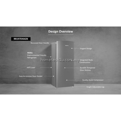 Hisense 170L Fridge RR197D4AGN Single Door Refrigerator Hisense 170L Fridge RR197D4AGN Single Door Refrigerator