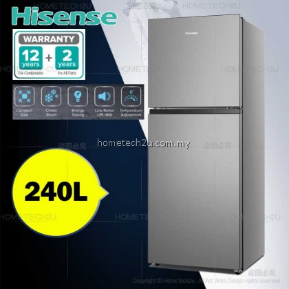 HISENSE Fridge RT266N4CGN 240L Non-Inverter Top Freezer 2 Door Fridge Refrigerator HISENSE Fridge RT266N4CGN 240L Non-Inverter Top Freezer 2 Door Fridge Refrigerator