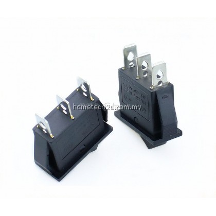 KCD3 Mini Rocker Switch 3 Pins ON-OFF 2 Position Black Boat Power Switch Modify Car Motorbike