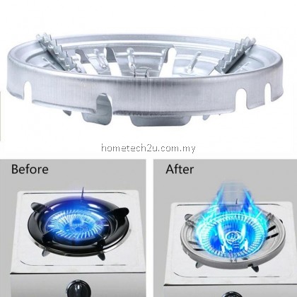 Windproof Stove Dapur Gas Periuk Pot Holder Hood Stainless Steel Fire Ring Gas Cooker Stove over Stand Iron Reducer Cover Gather