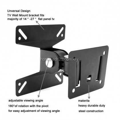 Universal Adjustable TV Wall Mount Bracket Support 180 Degrees Rotation for 14 - 24 Inch LCD LED Flat Panel TV Speaker Universal Adjustable TV Wall Mount Bracket Support 180 Degrees Rotation for 14 - 24 Inch LCD LED Flat Panel TV Speaker