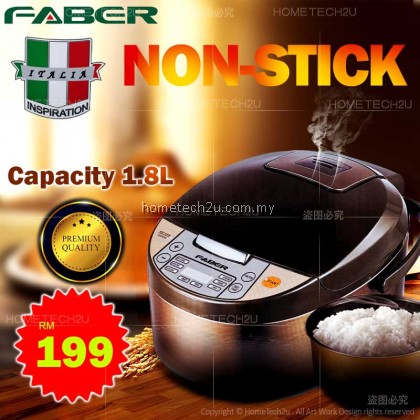 Original Faber Multi Function 1.8L Digital Rice Cooker RISO 18 Non Stick Pot