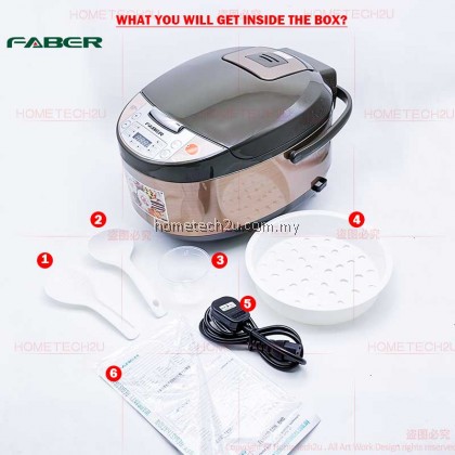 Original Faber Multi Function 1.8L Digital Rice Cooker RISO 18 Non Stick Pot