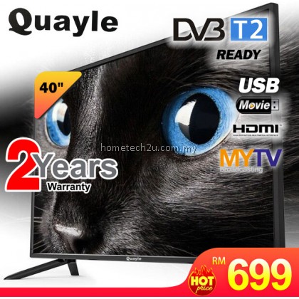 Quayle Digital TV 32 inch 40 inch HD LED TV (DVBT-2) Built in MYTV