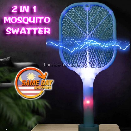 Sapu nyamuk Vertical Electric Mosquito Swatter USB Rechargeable Dual Modes Mosquito Swatters Kill Fly Bug Base charger
