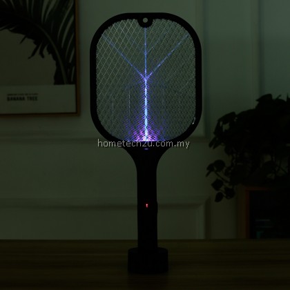 Sapu nyamuk Vertical Electric Mosquito Swatter USB Rechargeable Dual Modes Mosquito Swatters Kill Fly Bug Base charger