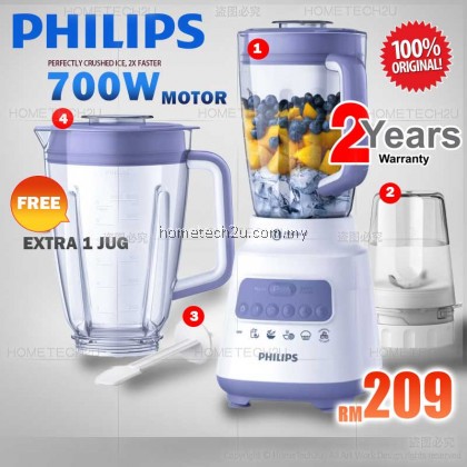 PHILIPS 700W ICE BLENDER PLASTIC JAR WITH MILL HR2221 (FREE 1 JUG)