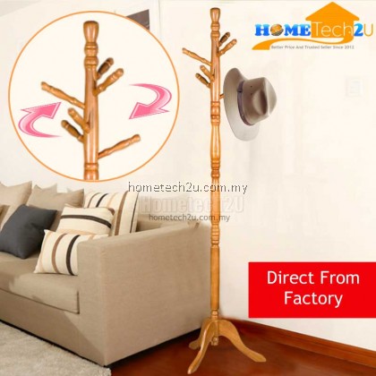 Molla CH-179 Solid wood Stand Coat Hanger Floor Standing Coat Racks Home Furniture Storage Clothes Hanging Wooden Hanger Bedroom Drying Rack