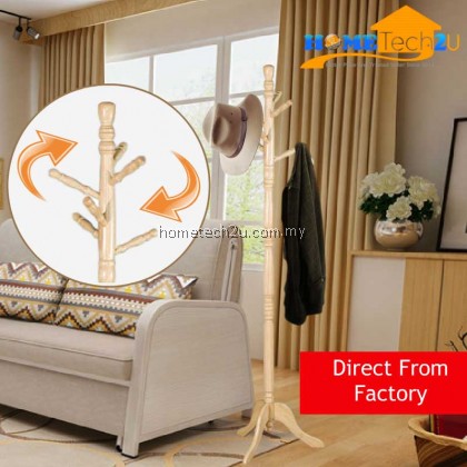Molla CH-179 Solid wood Stand Coat Hanger Floor Standing Coat Racks Home Furniture Storage Clothes Hanging Wooden Hanger Bedroom Drying Rack