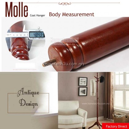 Molla CH-179 Solid wood Stand Coat Hanger Floor Standing Coat Racks Home Furniture Storage Clothes Hanging Wooden Hanger Bedroom Drying Rack