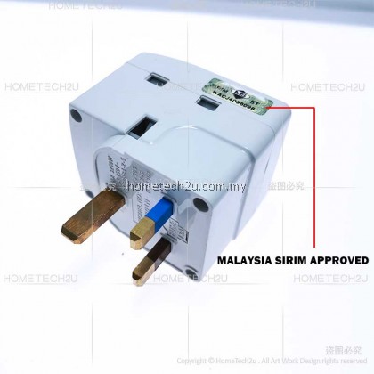 3 Way Adaptor Malaysia Sirim Fused 13A UK 3 Pin Adapter Electrical Socket Plug Kepala Tiga