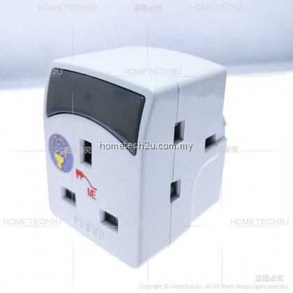 3 Way Adaptor Malaysia Sirim Fused 13A UK 3 Pin Adapter Electrical Socket Plug Kepala Tiga