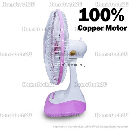 Genius Table Fan Desk Fan 12inch 16inch pink color copper motor made in malaysia & Sirim Approved