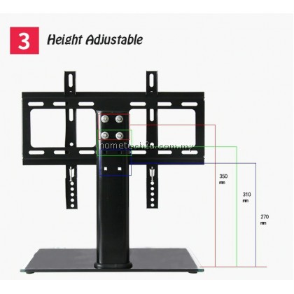 Tabletop TV Table Monitor Stand Universal TV Desk Stand/Base LCD LED TV Table Wall Mount for 26 to 55 inch Flat screen