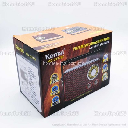 Kemai Portable Antique Classical Retro AM FM Radio Rechargeable Vintage Radio with Bluetooh USB TF card