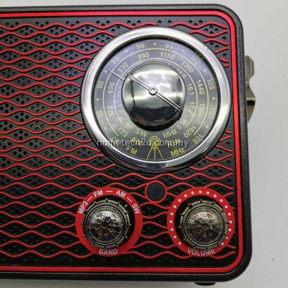 Kemai Portable Antique Classical Retro AM FM Radio Rechargeable Vintage Radio with Bluetooh USB TF card